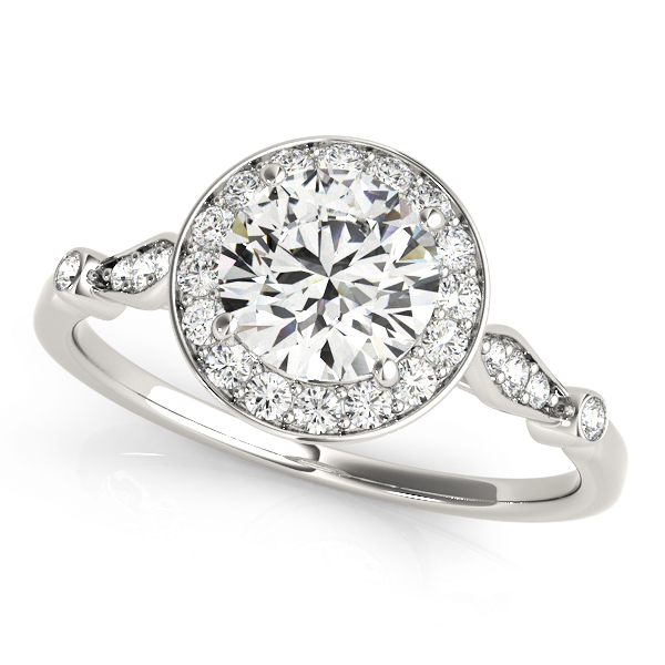 Diamond Halo Engagement Ring & Wedding Band Palladium (1.25ct)