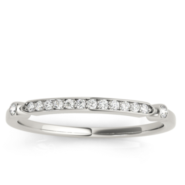 Unique Stackable Diamond Ring Band Platinum (0.08ct)