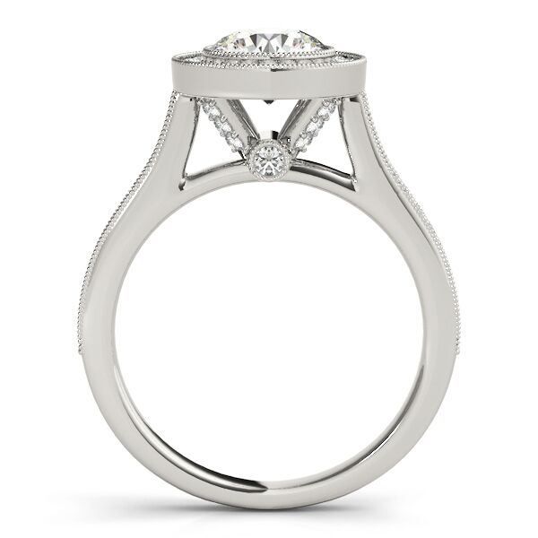 Milgrain Cathedral Engagement Ring Setting Palladium (0.33ct)