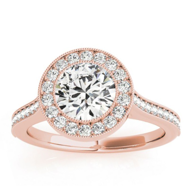 Diamond Accented Bridal Set Setting 14k Rose Gold (0.47ct)