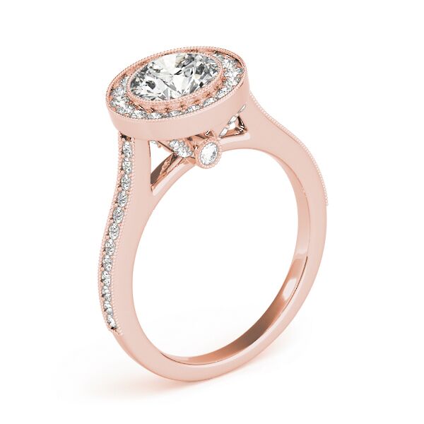 Diamond Accented Bridal Set Setting 14k Rose Gold (0.47ct)