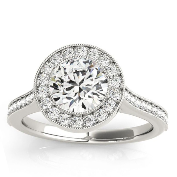 Diamond Accented Bridal Set Setting 14k White Gold (0.47ct)