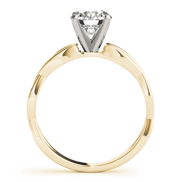 Diamond Twisted Shank Engagement Ring in 14k Yellow Gold