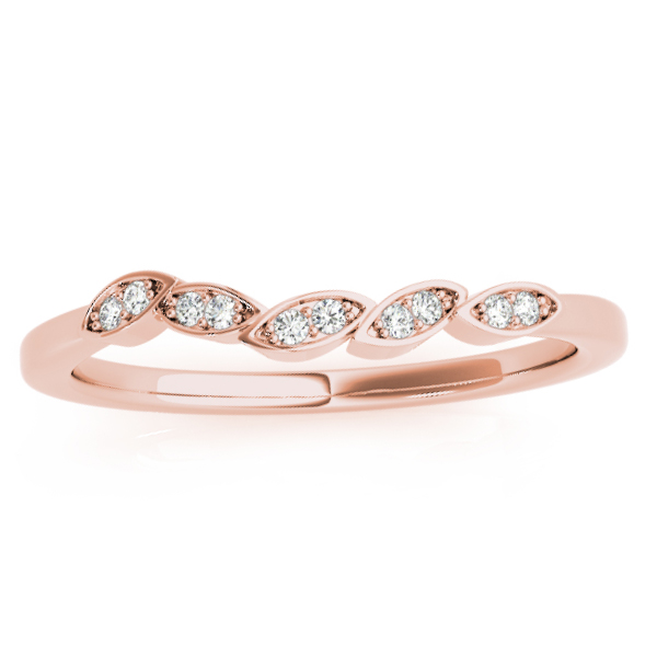 Floral Diamond Wedding Ring Band 14k Rose Gold (0.05ct)