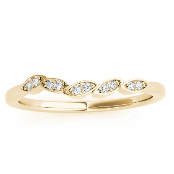 Floral Diamond Wedding Ring Band 18k Yellow Gold (0.05ct)