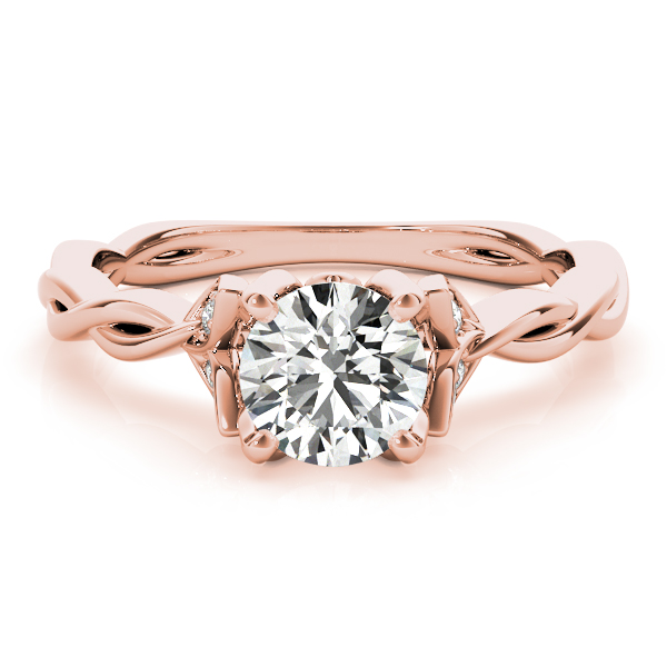 Infinity Leaf Engagement Ring 14k Rose Gold (0.07ct)