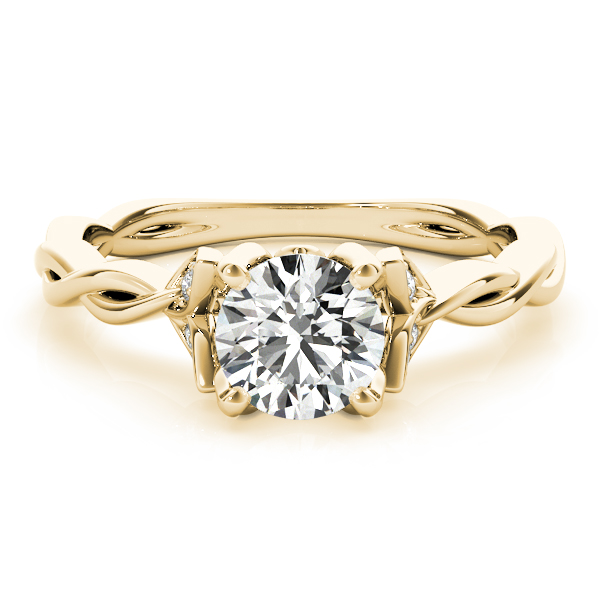 Infinity Leaf Engagement Ring 18k Yellow Gold (0.07ct)