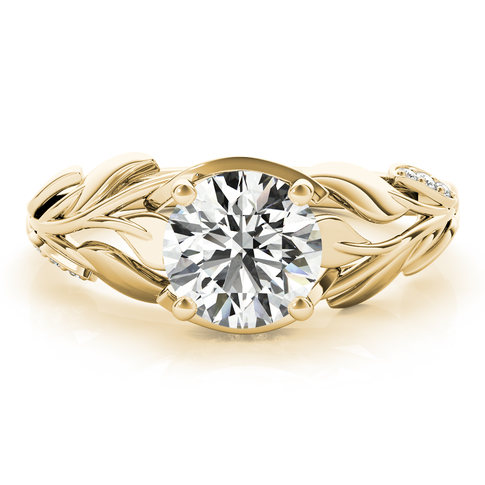 Nature-Inspired Diamond Engagement Ring Setting 18k Yellow Gold (0.16ct)
