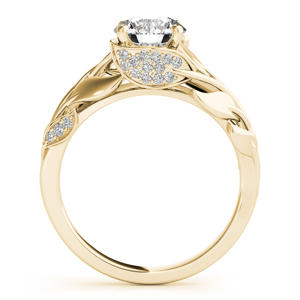 Nature-Inspired Diamond Engagement Ring Setting 18k Yellow Gold (0.16ct)