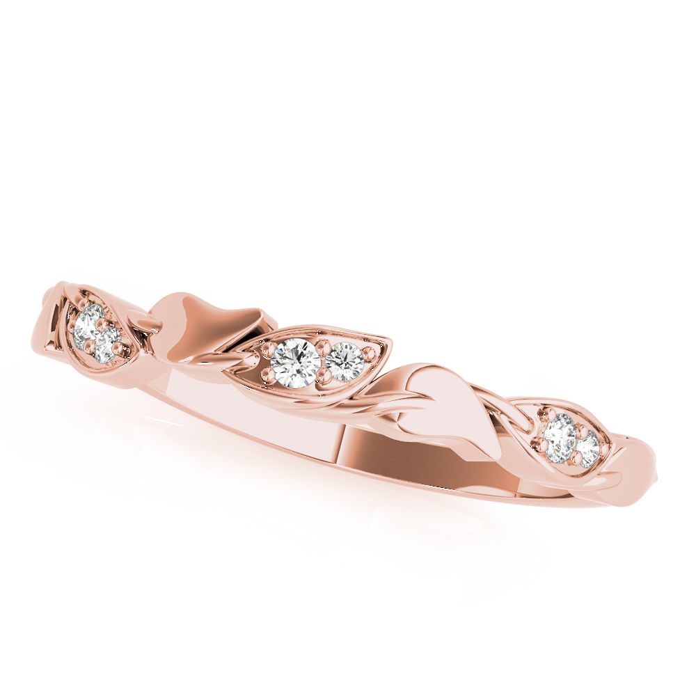 Nature-Inspired Diamond Leaf Bridal Set Setting 18k Rose Gold (0.19ct)