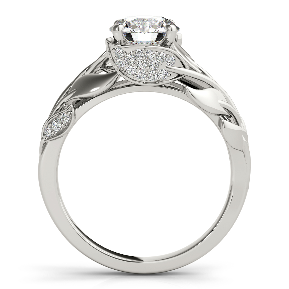 Nature-Inspired Diamond Leaf Bridal Set Setting Palladium (0.19ct)
