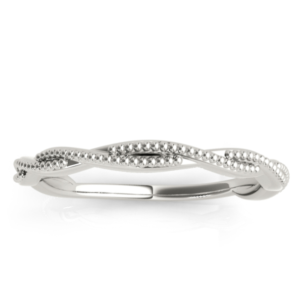 Twisted Infinity Stackable Ring Wedding Band 14k White Gold