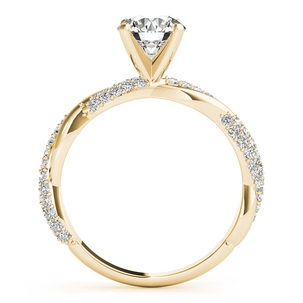 Infinity Twist Diamond Engagement Ring Setting 18k Yellow Gold (0.40ct)