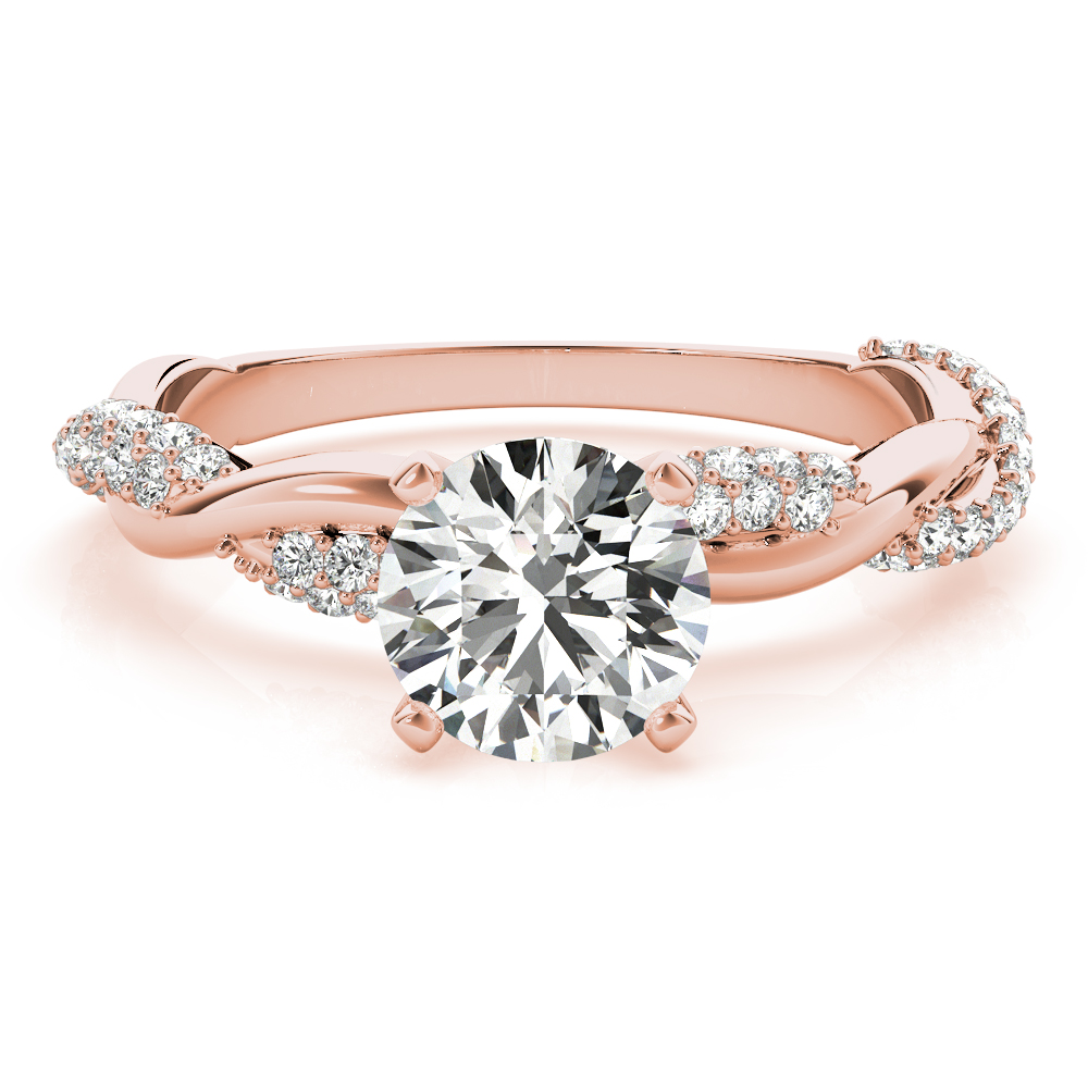 Infinity Twist Diamond Bridal Ring Set Setting 14k Rose Gold (0.80 ct)