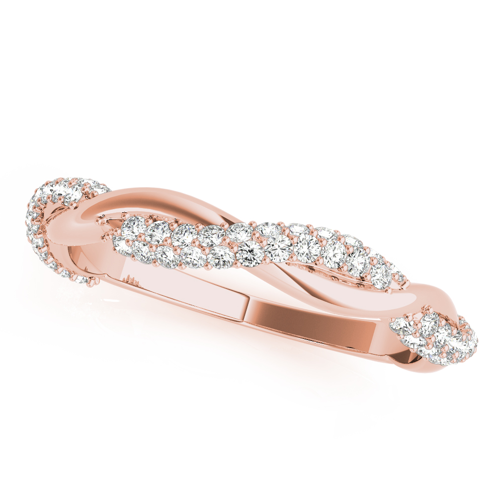Infinity Twist Diamond Bridal Ring Set Setting 14k Rose Gold (0.80 ct)