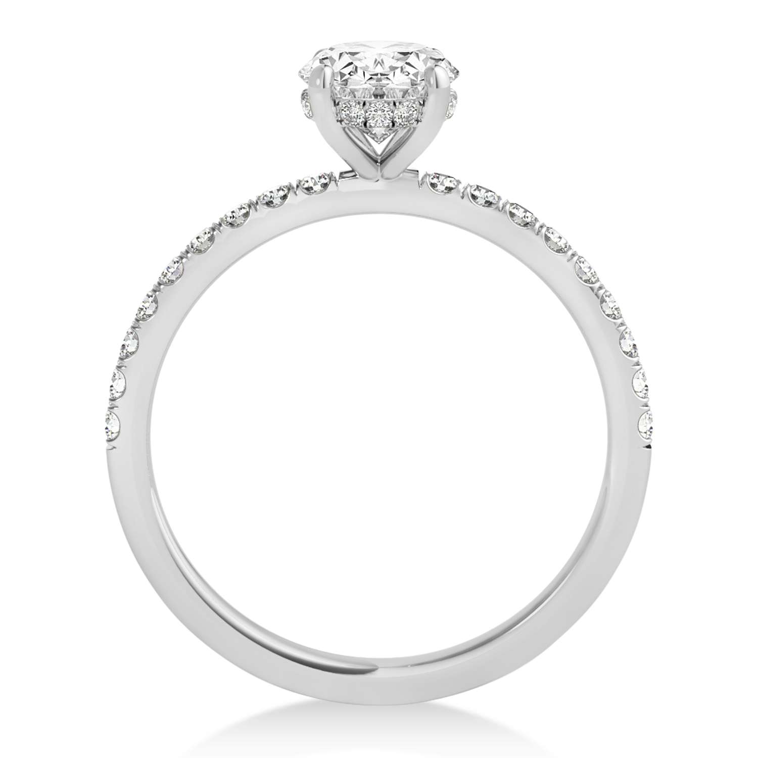 Diamond Single Row Hidden Halo Engagement Ring Palladium (0.25ct)