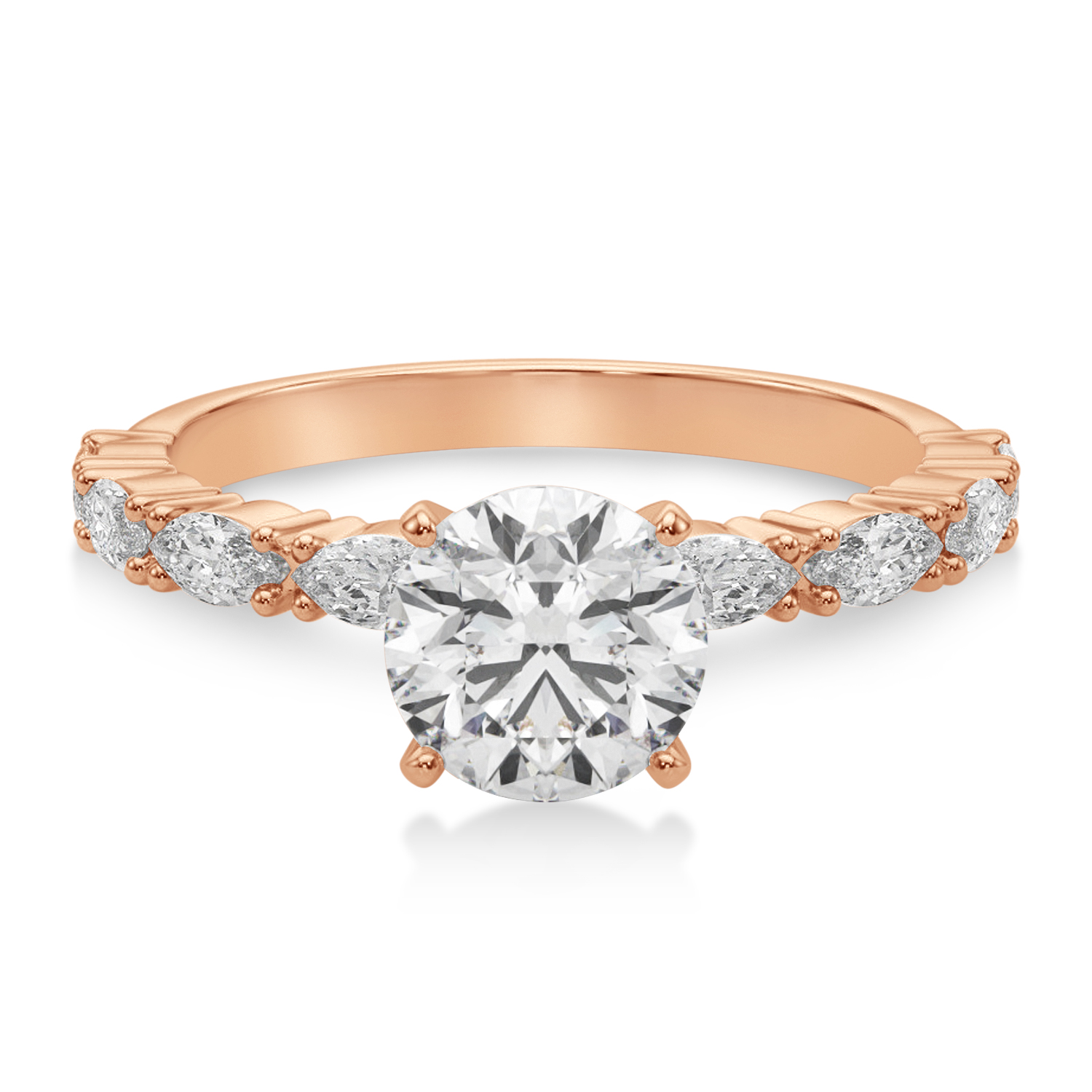 Lab Grown Diamond Marquise Engagement Ring 14k Rose Gold (0.63ct)