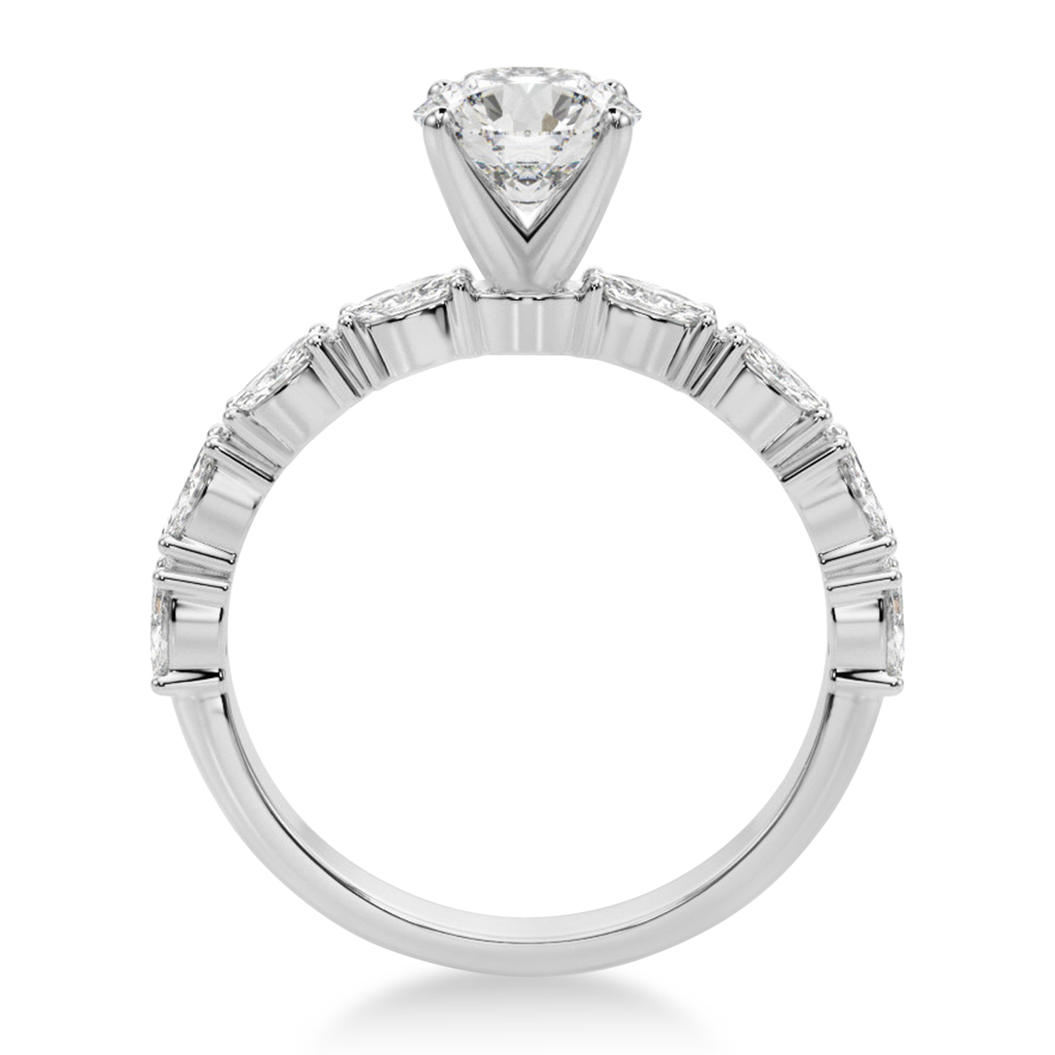 Lab Grown Diamond Marquise Engagement Ring 14k White Gold (0.63ct)