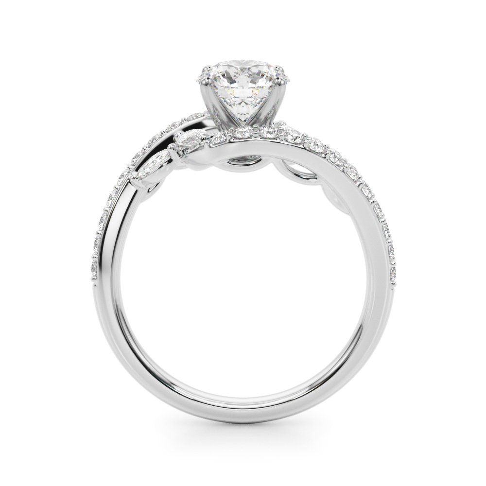 Swirl Design Lab Grown Diamond & Marquise Bridal Set in Palladium (0.96ct)
