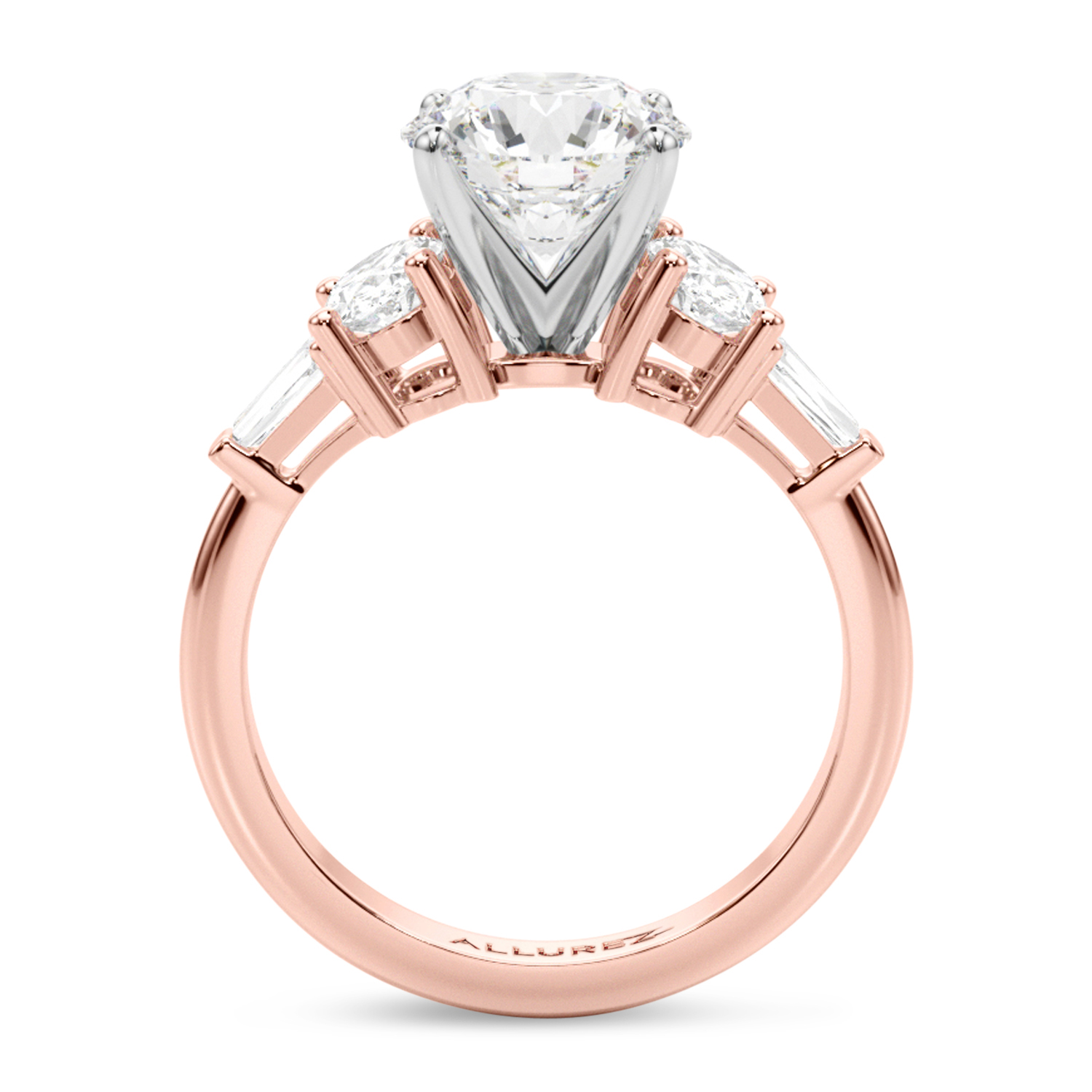 Round Lab Grown Diamond Engagement Ring 18K Rose Gold (4.18ct)