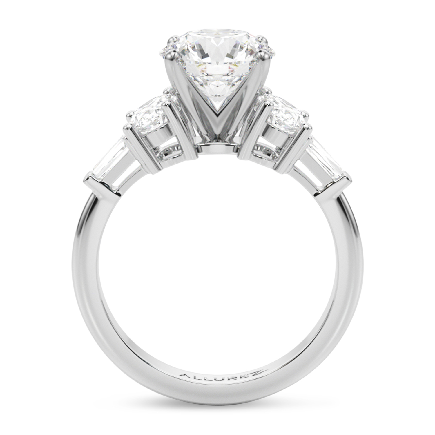 Round Lab Grown Diamond Engagement Ring in Palladium (4.18ct)
