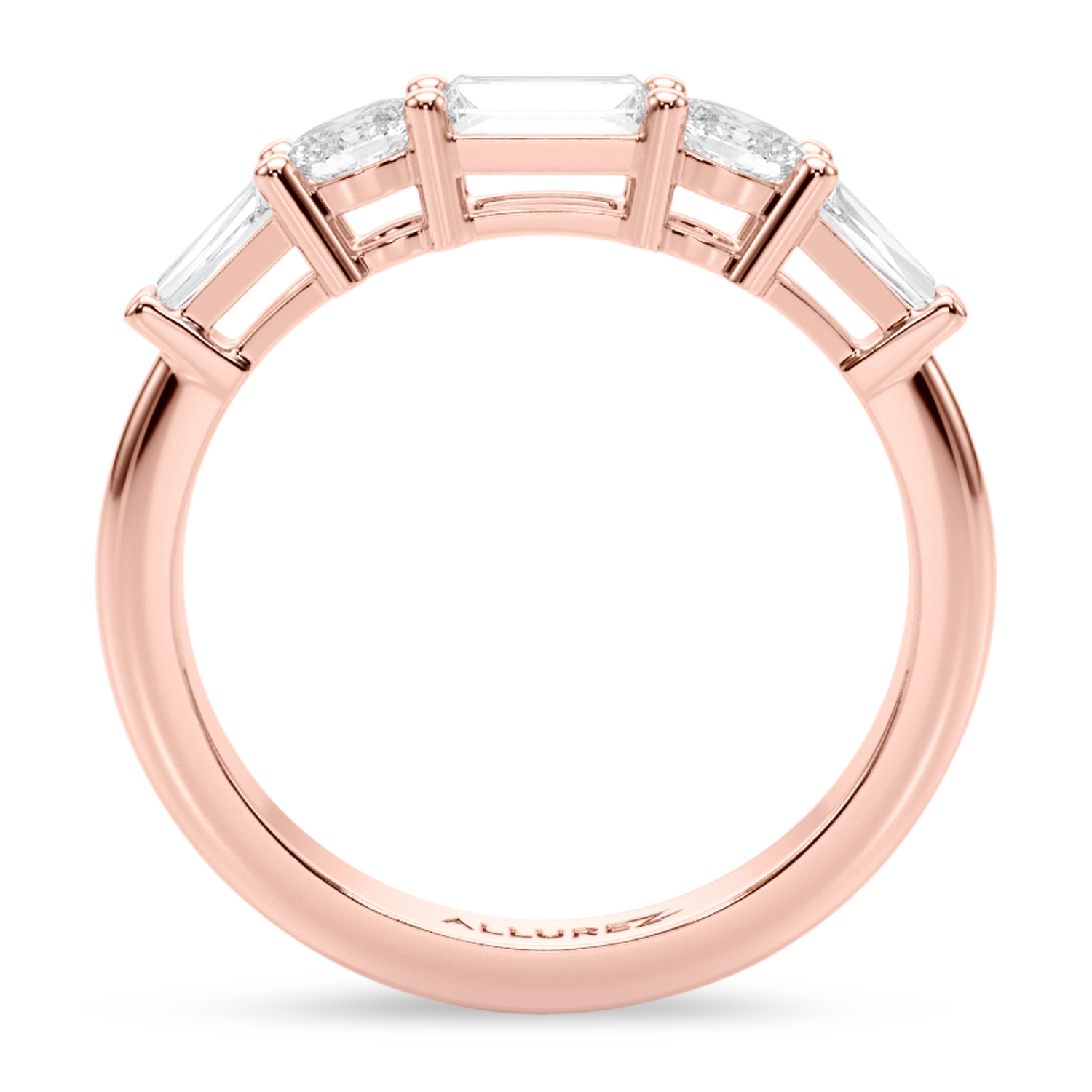 Round Lab Grown Diamond Engagement Ring Bridal Set 18K Rose Gold (4.93ct)