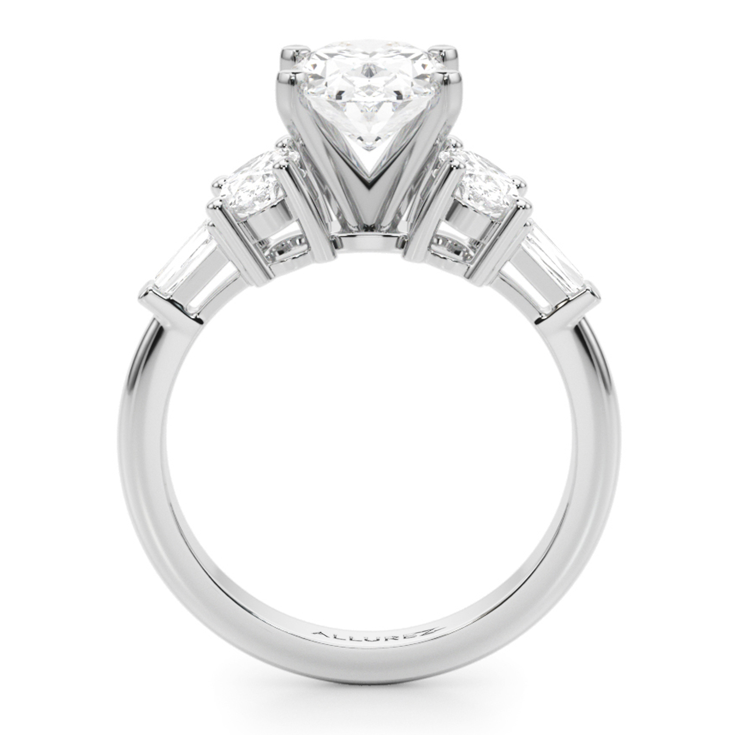 Oval Moissanite Diamond Engagement Ring Bridal Set 18K White Gold (4.93ct)