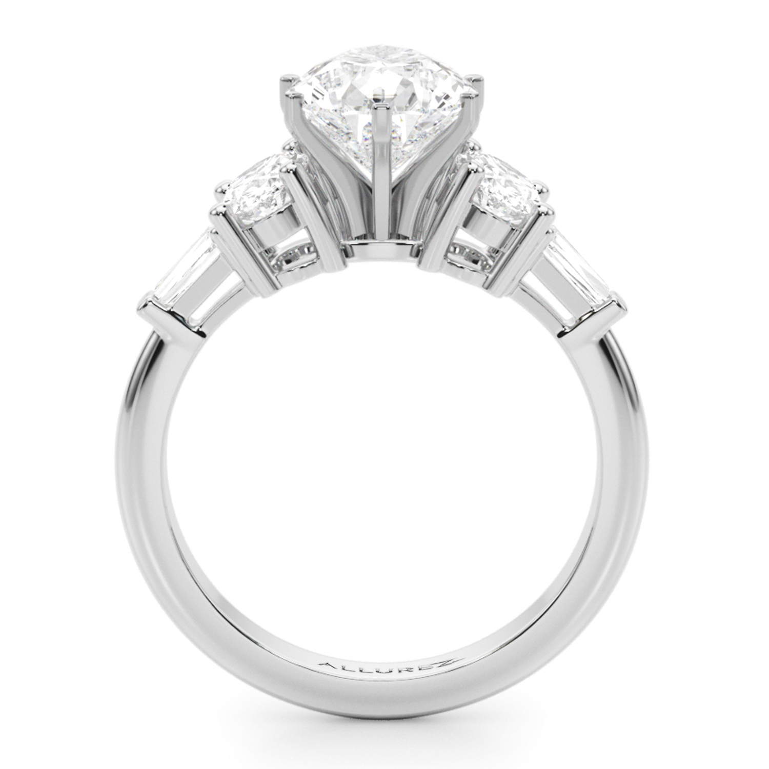 Pear Lab Grown Diamond Engagement Ring Bridal Set 14K White Gold (4.93ct)