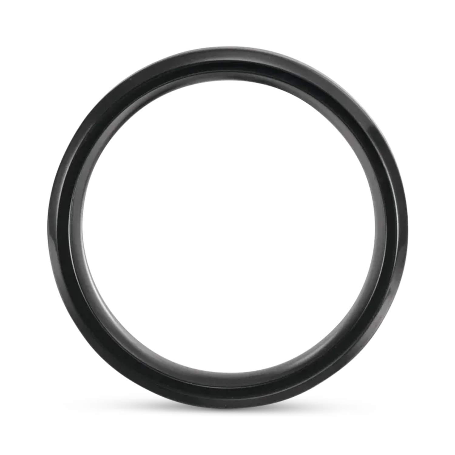 Black Titanium Beveled Edge with Hawaiian Koa Wood Inlay Wedding Band (8mm)