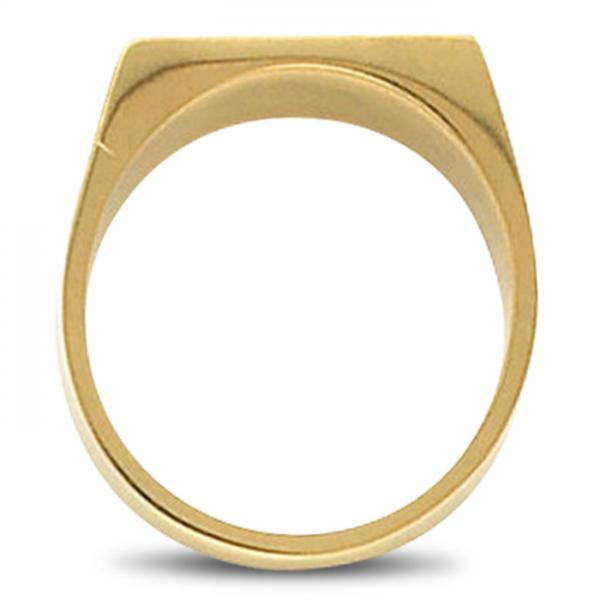 Men's Signet Ring Rectangular Shaped, Engravable in 14k Yellow Gold