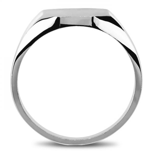 Customizable Signet Ring w/ Octagon Shape Top 14k White Gold 11x9mm