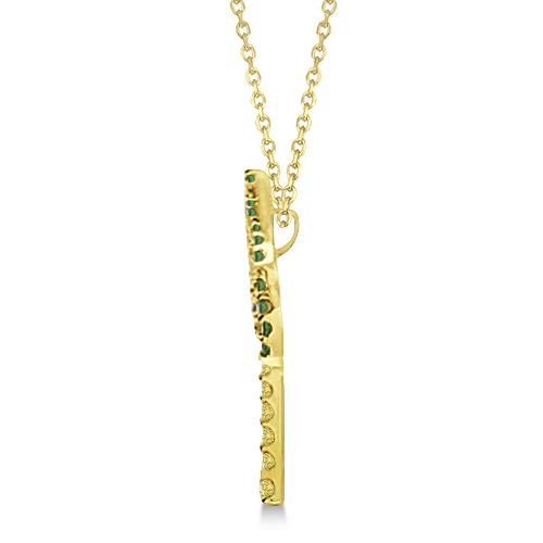 Tsavorite & Yellow Sapphire Palm Tree Necklace 14k Yellow Gold (0.30ct)