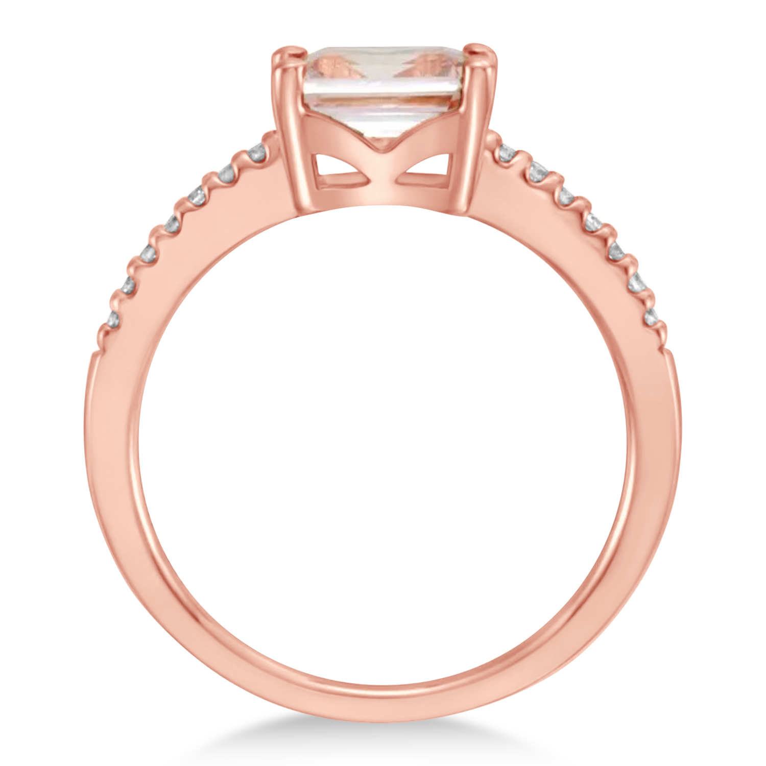 Diamond & Rose Morganite Accented Ring 14k Gold Gold (0.90ct)