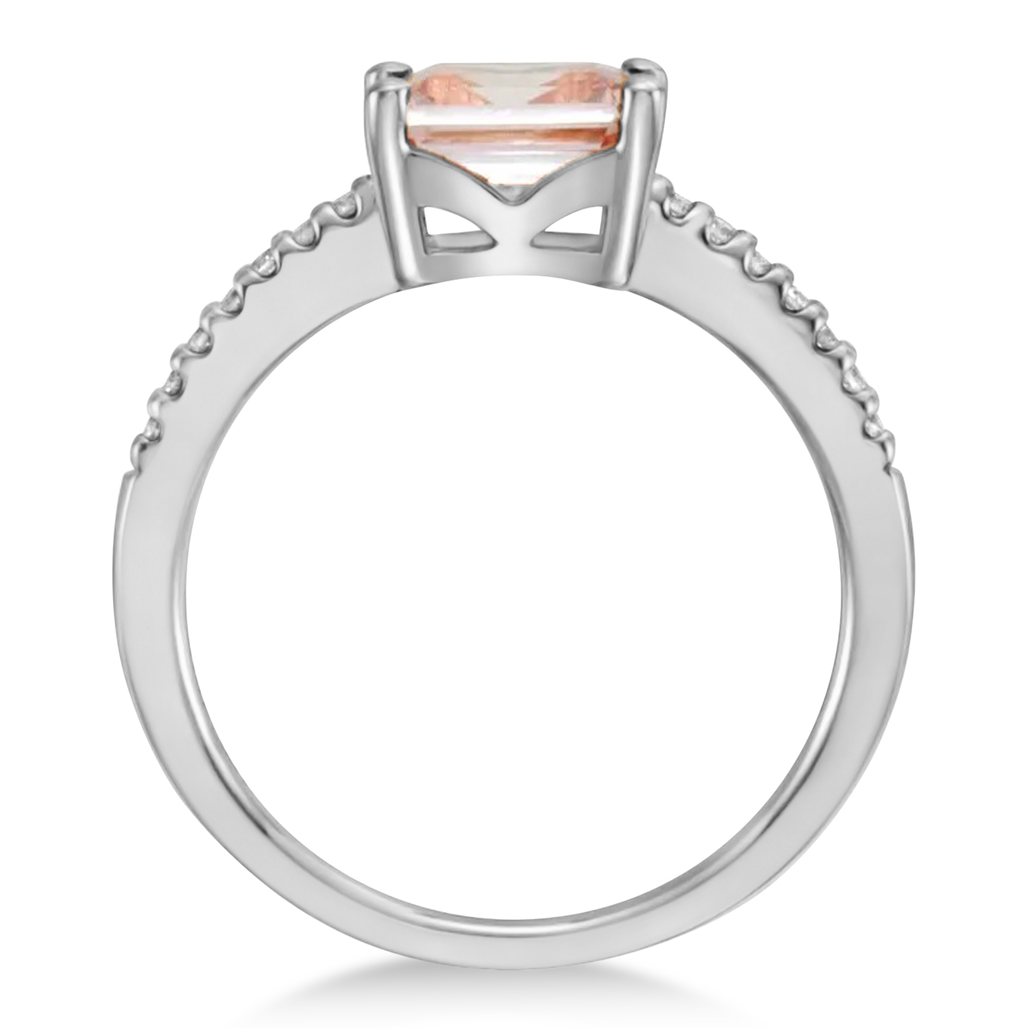Diamond & Rose Morganite Accented Ring 14k White Gold (0.90ct)