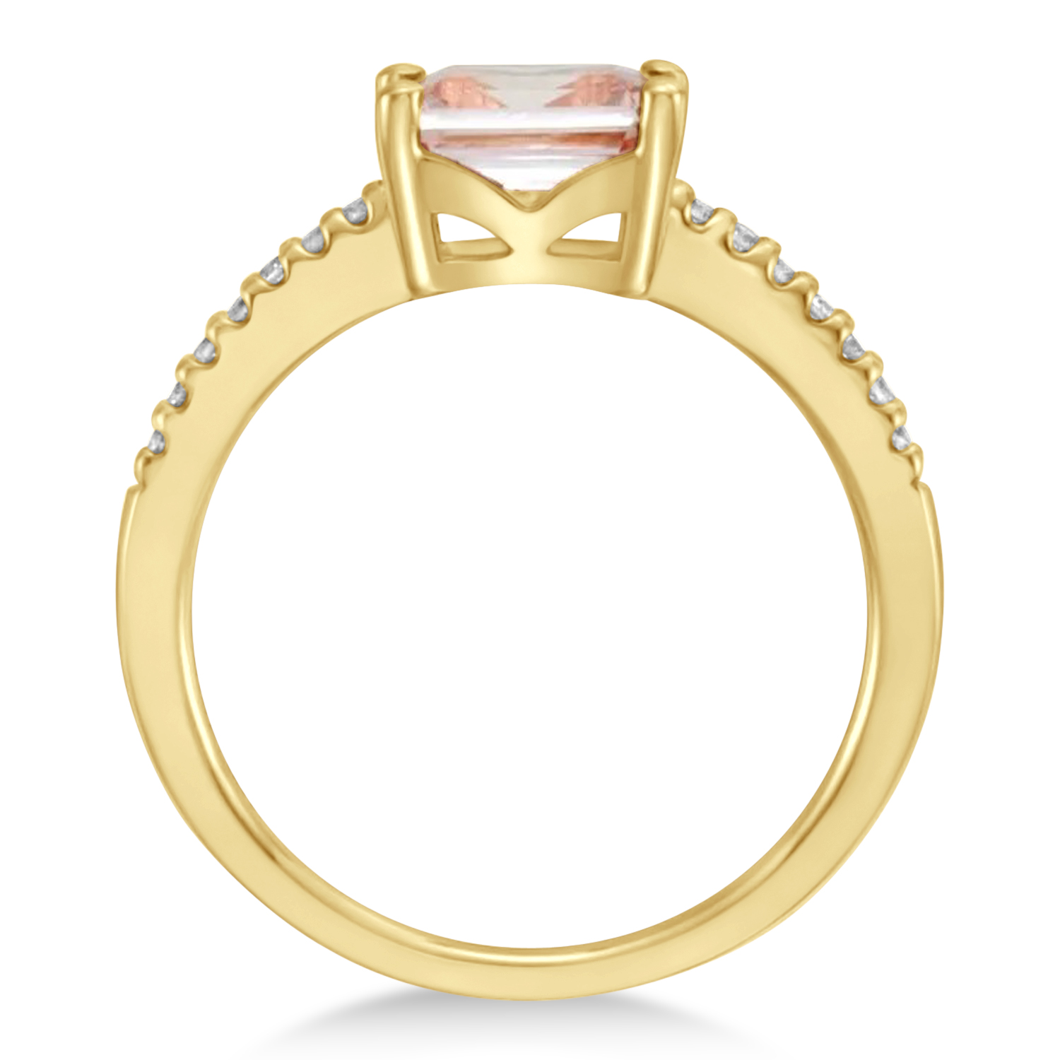 Diamond & Rose Morganite Accented Ring 14k Yellow Gold (0.90ct)