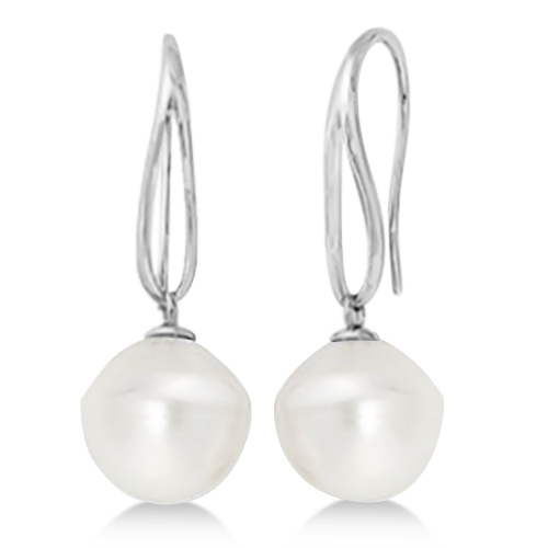 Circle South Sea Cultured Paspaley Pearl Earrings 14k White Gold Circle South Sea Cultured Paspaley Pearl Earrings 14k White Gold 12mm