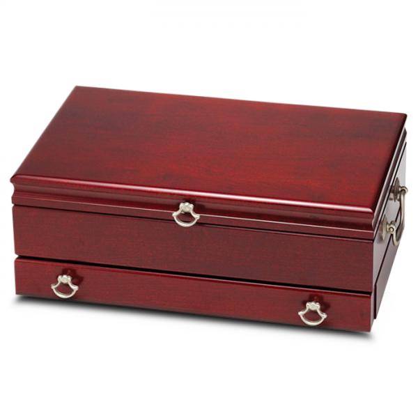 Women's Wooden Cherry Finish Jewelry Box Chest - RE978