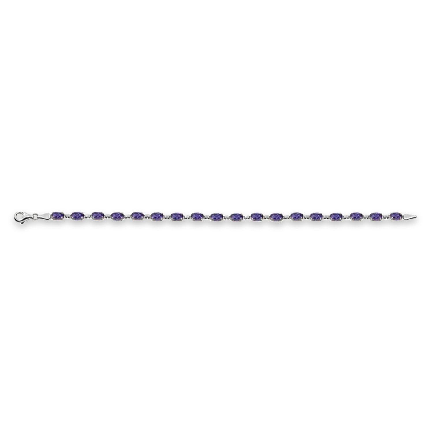 Natural Amethyst Bracelet 14K White Gold (0.44ct)