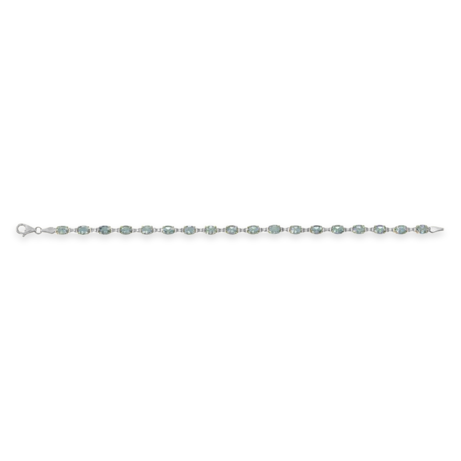 Natural Sky Blue Topaz Bracelet 14K White Gold (0.58ct)