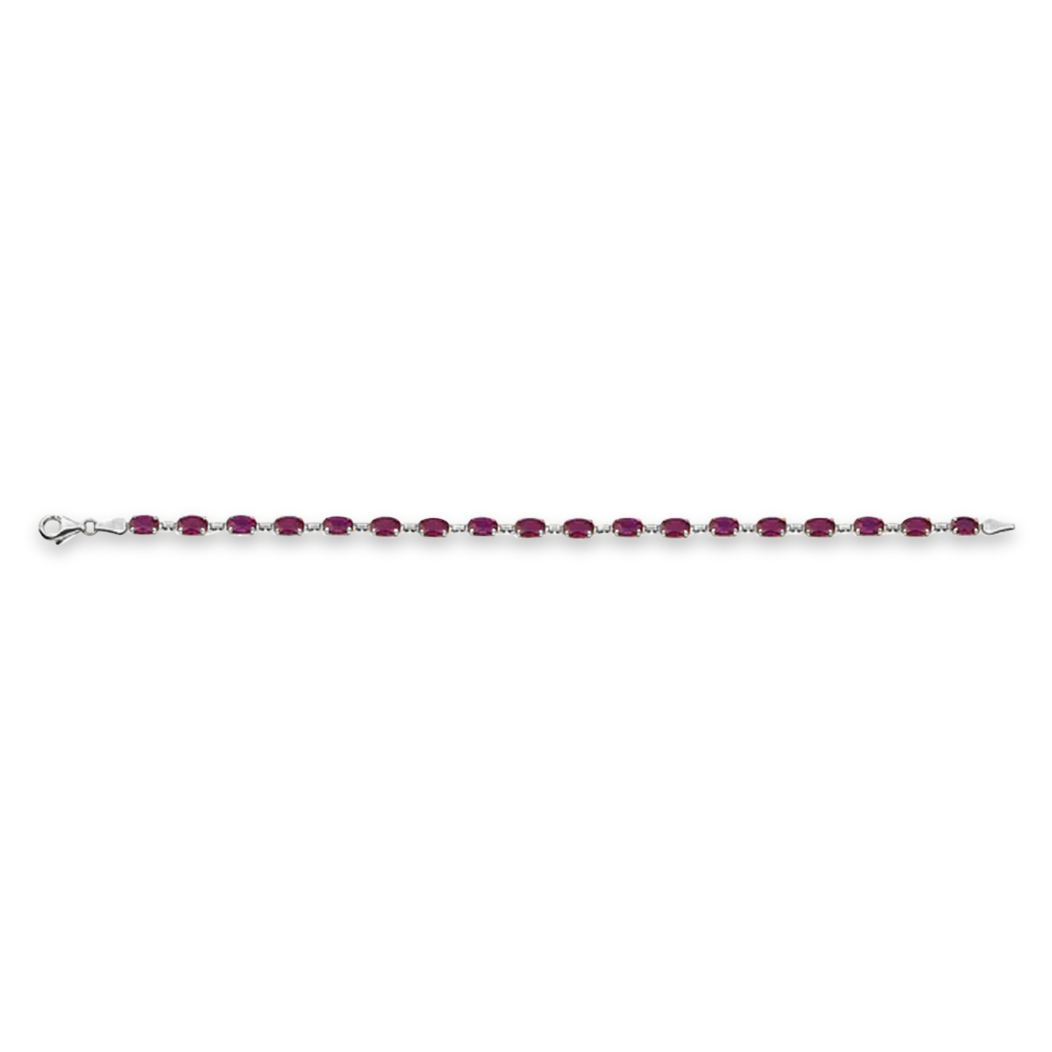 Lab Grown Ruby Bracelet 14K White Gold (0.60ct)