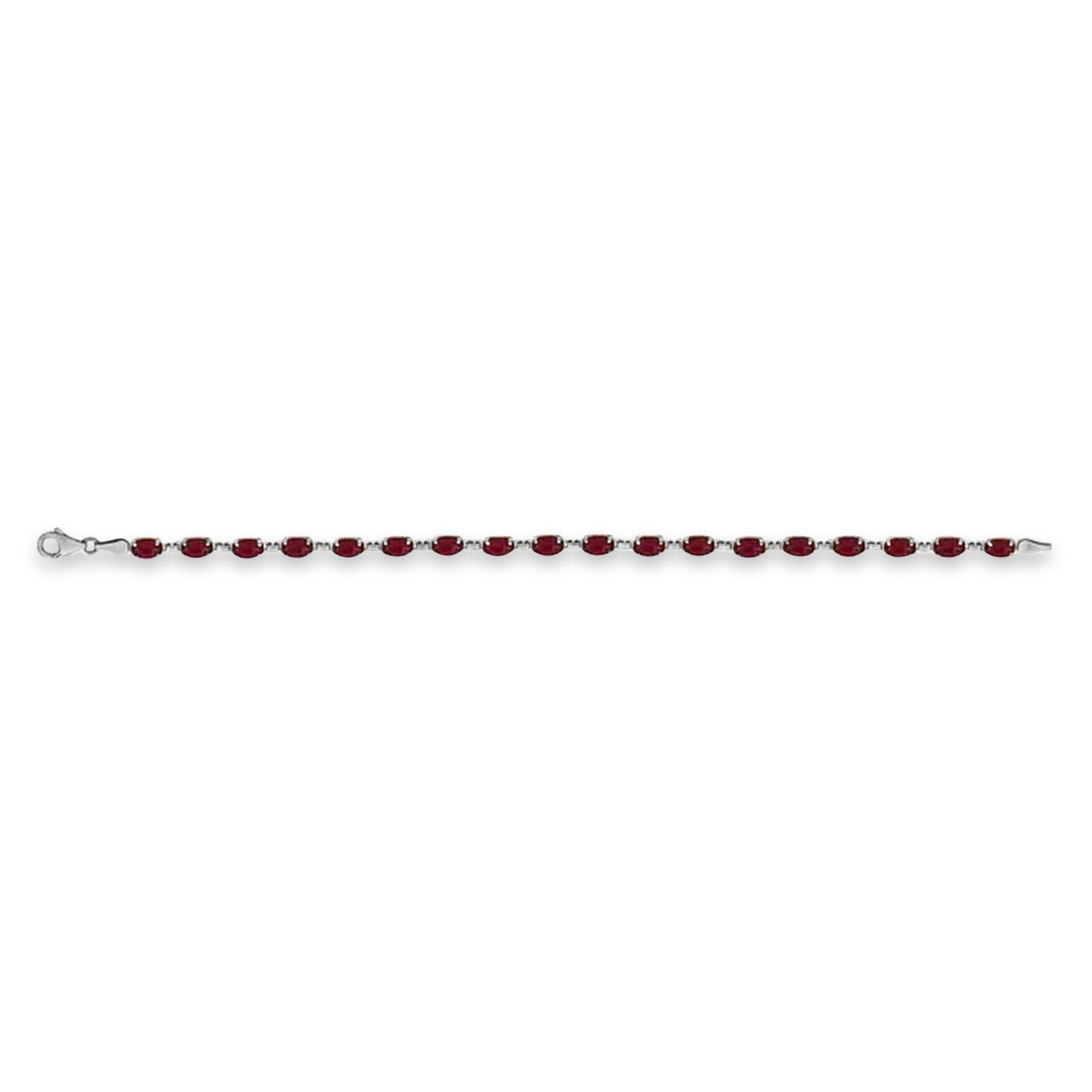 Natural Mozambique Garnet Bracelet 14K White Gold (0.58ct)