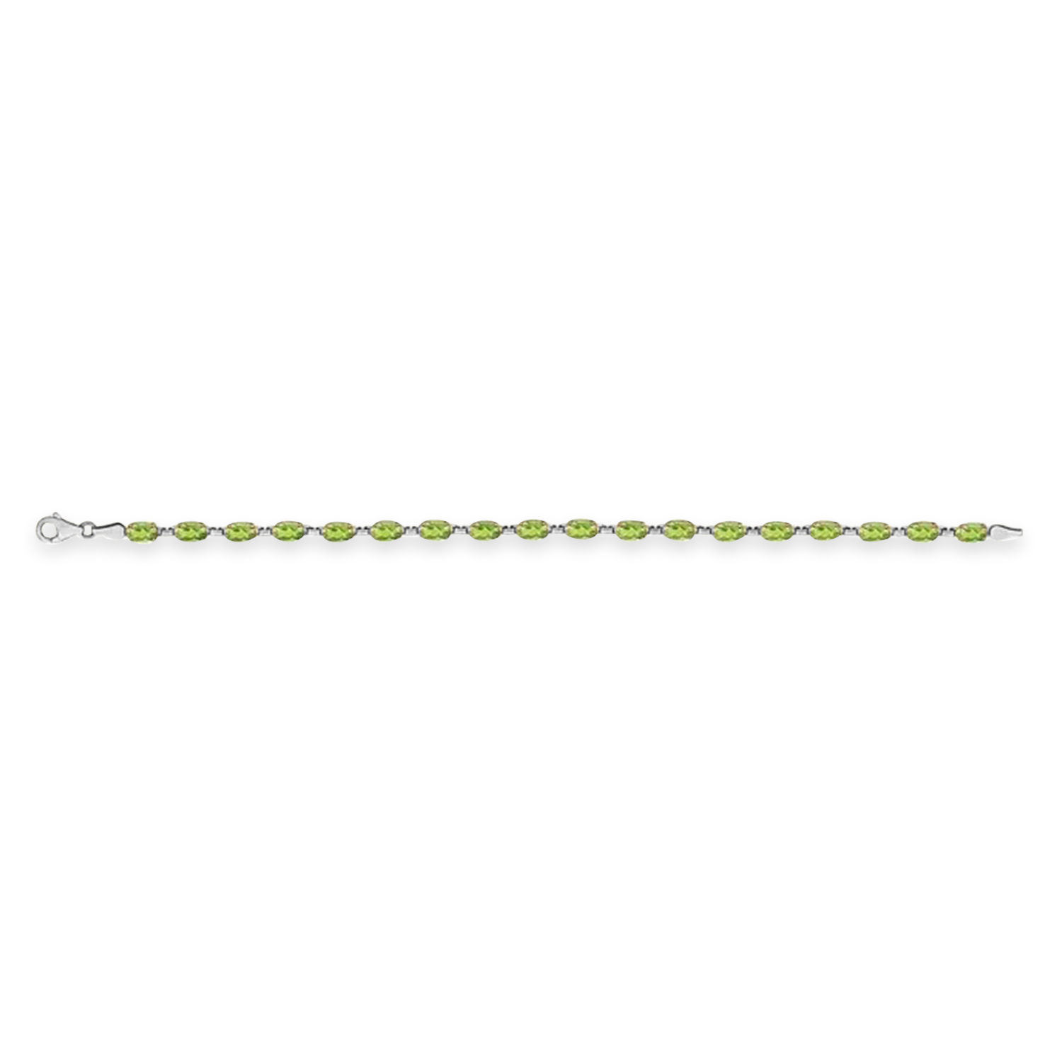Natural Peridot Bracelet 14K White Gold (0.52ct)