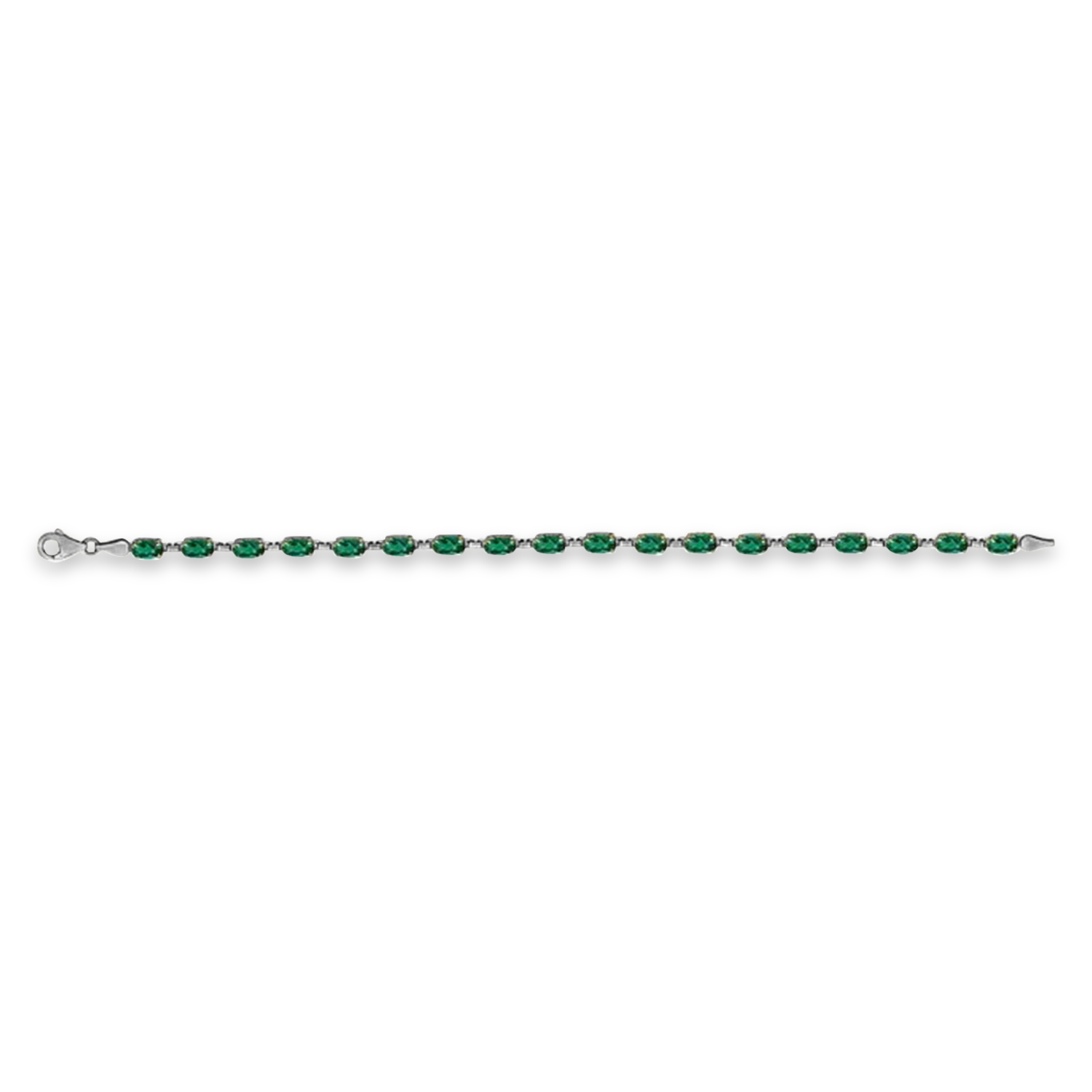 Lab Grown Emerald Bracelet 14K White Gold (0.39ct)
