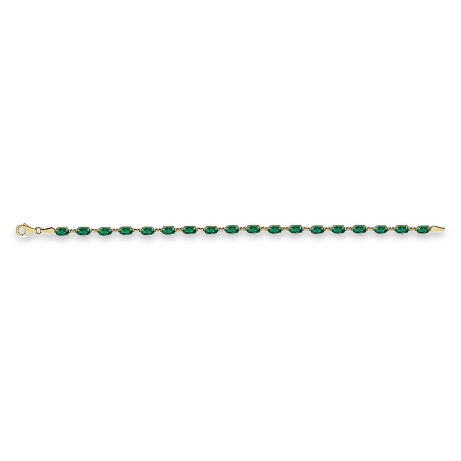 Lab Grown Emerald Bracelet 14K Yellow Gold (0.39ct)