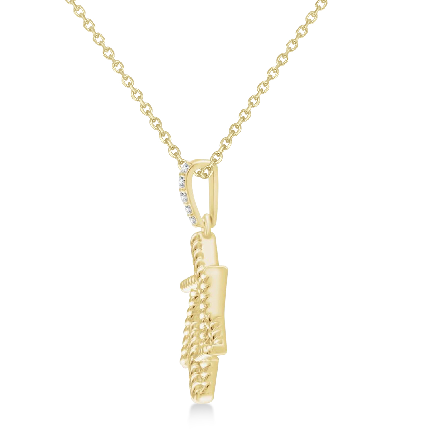 Natural Diamond Jewish Star of David Pendant Necklace 14K Yellow Gold (0.025ct)