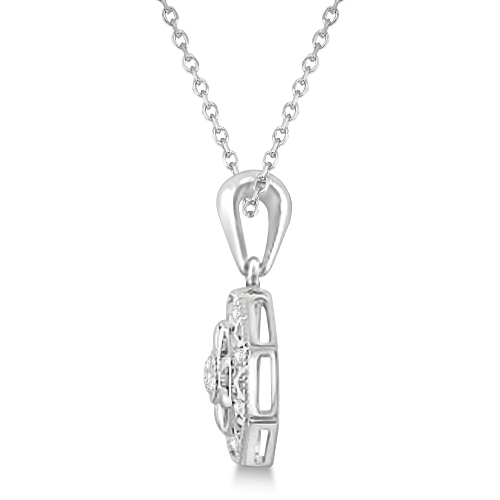 Designer Vintage Diamond Pendant Necklace Sterling Silver (0.04ct)