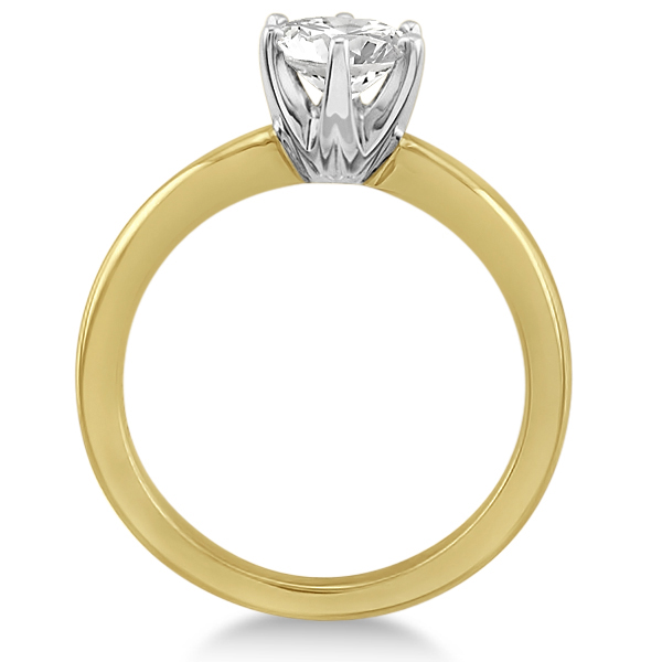 Round Solitaire Moissanite Engagement Ring 14K Yellow Gold 1.25ctw