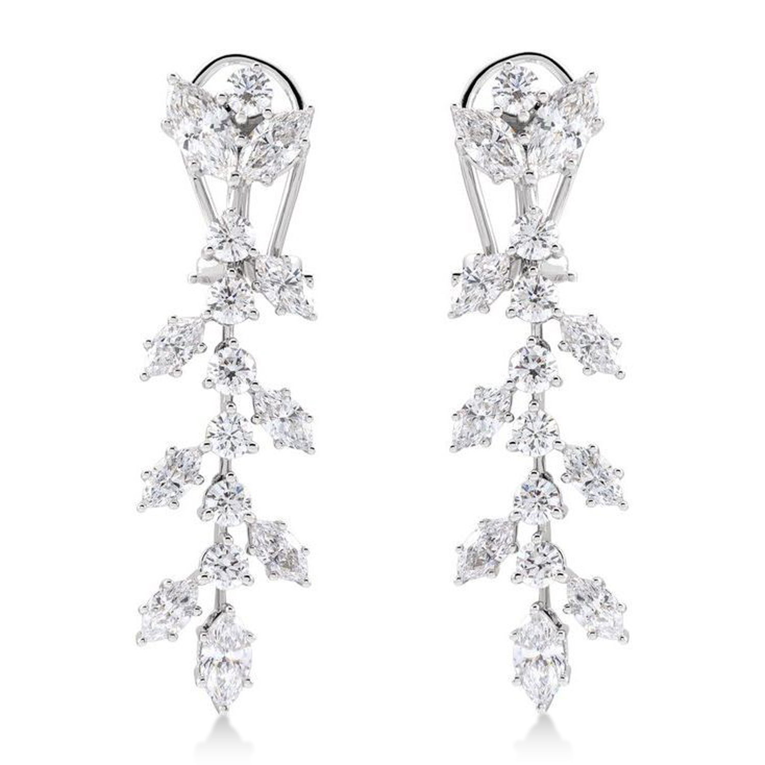 Marquise Lab-Grown Diamond Chandelier Earrings 14K White Gold (4.25ct)