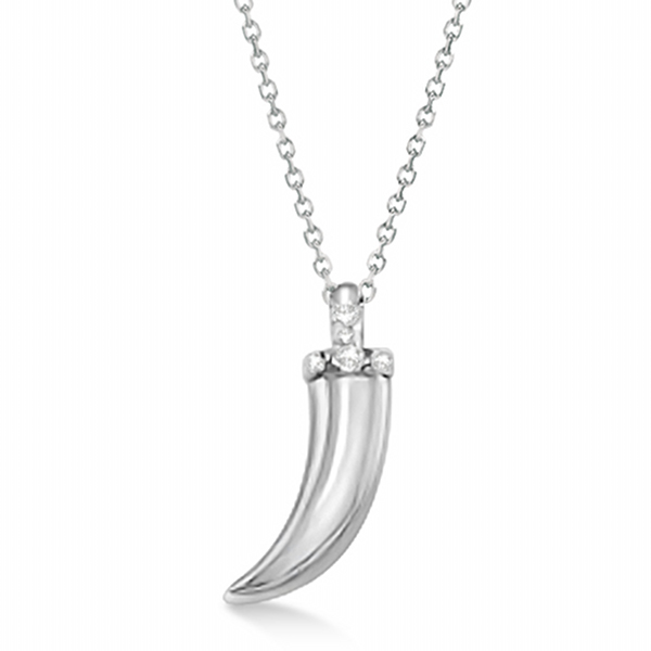 Unique Horn Pendant Necklace in Sterling Silver Allurez