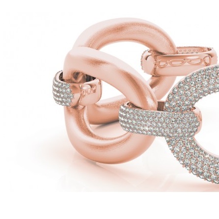 Luxury Italian Wide Diamond Bracelet 18k Rose Gold (5.27ct)